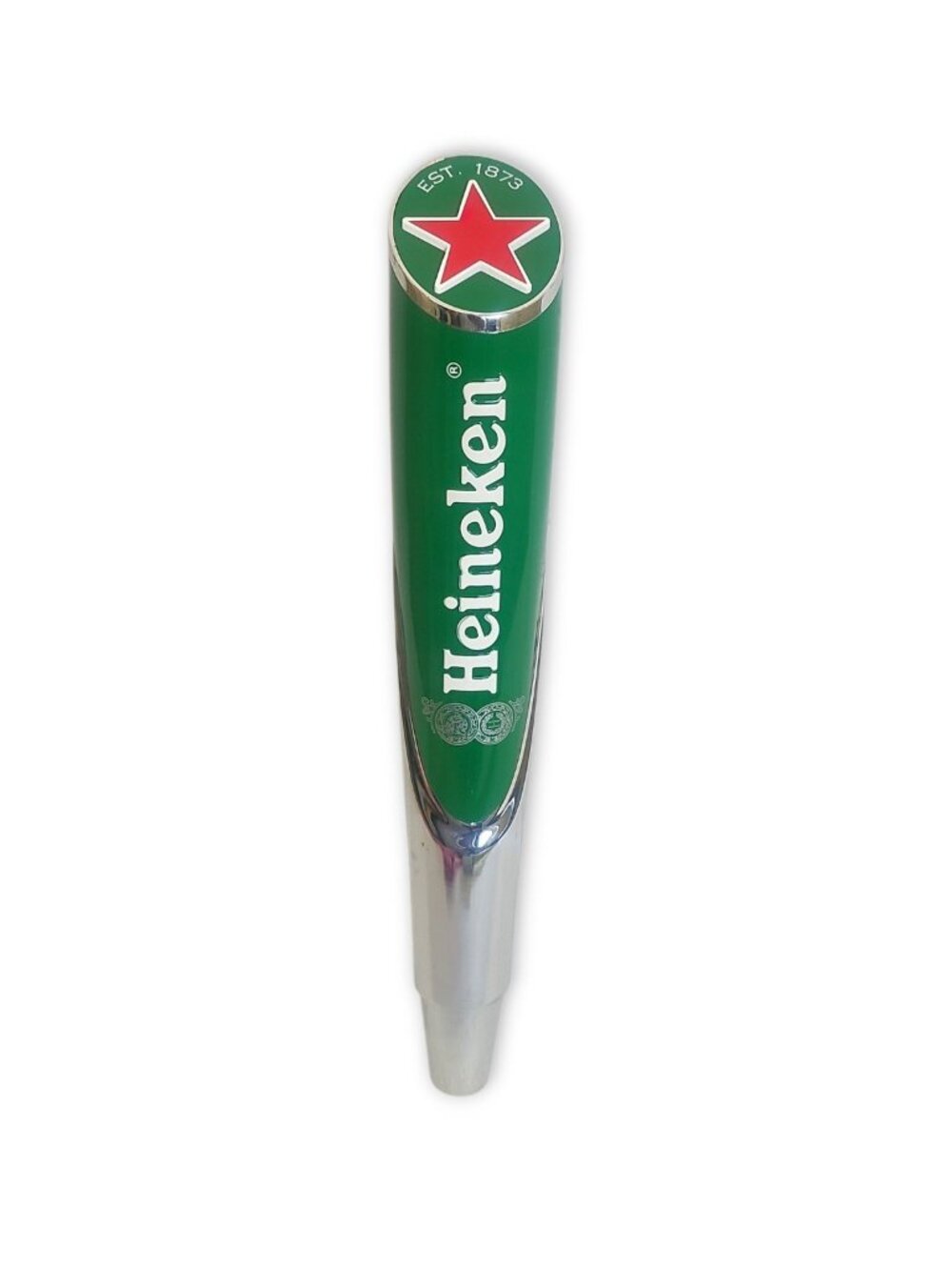 New Heineken Red Star with Chrome Est. 1873 Draft Beer Tap Handle Holland/USA